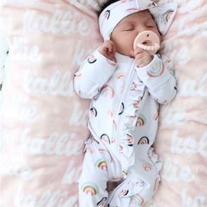 NEW Caden Lane Zipper Footie Pajama with Ruffle